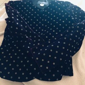 Norton McNaughton Very Dark Burgundy Velvet Blazer with Gold Dot Embroidery  12P